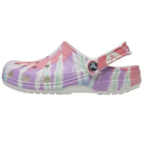 Classic Clog Crocs à talon plat, motif sportif, Sandales colorées bleues