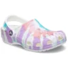 Classic Clog Crocs à talon plat, motif sportif, Sandales colorées bleues