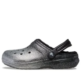 Classic Lined Clog à doublure en Glitter « Noir Argent »