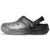 Classic Lined Clog à doublure en Glitter « Noir Argent »