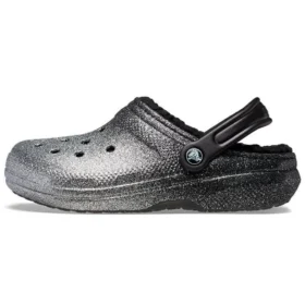 Classic Lined Clog à doublure en Glitter « Noir Argent »