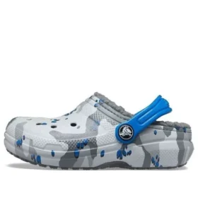 Classic Lined Clog « Gris Blanc Bleu »