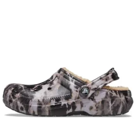 Classic Lined Clog teint à l&rsquo;eau de Javel « Black White Beige »
