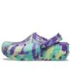 Classic Lined Marbled Clogs « Neon Purple Multi »