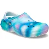 Classic Lined Solarized Sabots « White Blue Aqua »