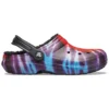 Crocs Classic Tie-Dye Stay Warm Cozy : chaussons de sport unisexes, violet et rouge