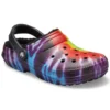 Crocs Classic Tie-Dye Stay Warm Cozy : chaussons de sport unisexes, violet et rouge