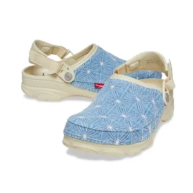 Crocs x Levi&rsquo;s Sashiko All-Terrain Sabot « Bone Blue »