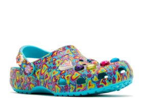 Lisa Frank x Classic Clog Kids « Digital Aqua Multi Hearts »