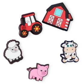 Lot de 5 bijoux de chaussures Jibbitz™ « Animaux de la ferme mignons »