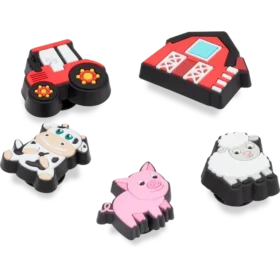Lot de 5 bijoux de chaussures Jibbitz™ « Animaux de la ferme mignons »