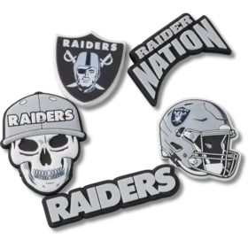 Lot de 5 Bijoux de chaussures Jibbitz™ des Las Vegas Raiders de la NFL