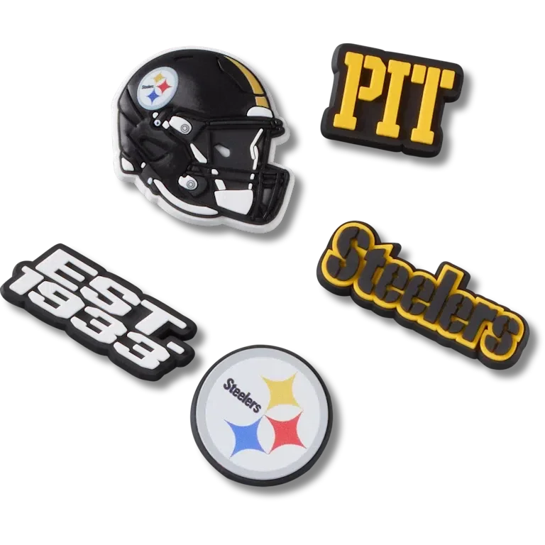 Lot de 5 Bijoux de chaussures Jibbitz NFL Pittsburgh Steelers Lot de 5 Bijoux de chaussures Jibbitz NFL Pittsburgh Steelers
