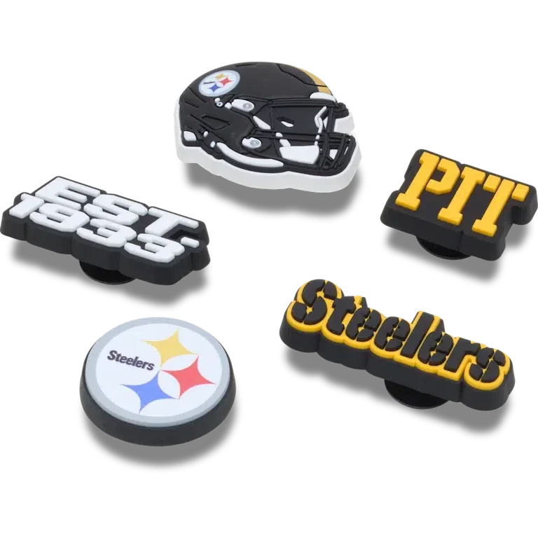 Lot de 5 Bijoux de chaussures Jibbitz NFL Pittsburgh Steelers Lot de 5 Bijoux de chaussures Jibbitz NFL Pittsburgh Steelers