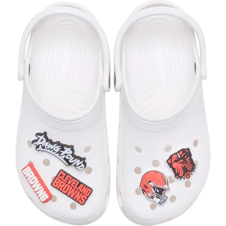 Lot de 5 bijoux de chaussures Jibbitz pour les « Cleveland Browns » de la NFL Lot de 5 bijoux de chaussures Jibbitz pour les « Cleveland Browns » de la NFL