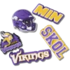 Lot de 5 bijoux de chaussures Jibbitz pour les « Minnesota Vikings » de la NFL Lot de 5 bijoux de chaussures Jibbitz pour les « Minnesota Vikings » de la NFL