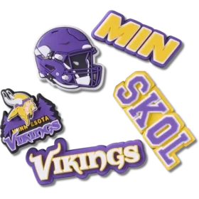 Lot de 5 bijoux de chaussures Jibbitz pour les « Minnesota Vikings » de la NFL
