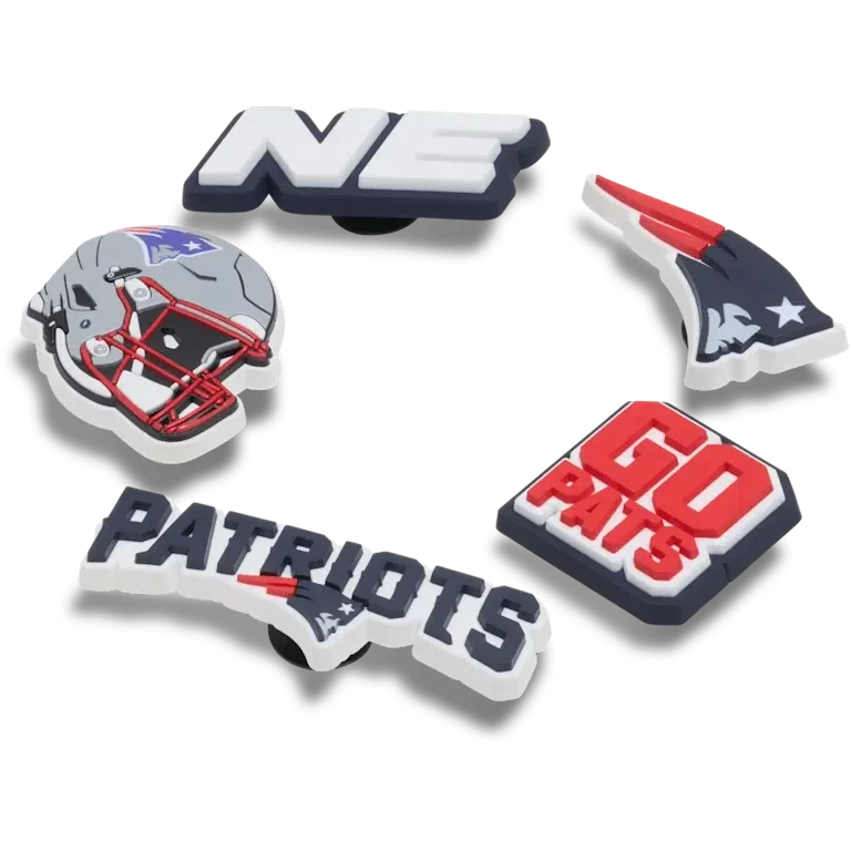 Lot de 5 Bijoux de chaussures Jibbitz pour les « New England Patriots » de la NFL Lot de 5 Bijoux de chaussures Jibbitz pour les « New England Patriots » de la NFL