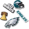 Lot de 5 Bijoux de chaussures Jibbitz pour les « Philadelphia Eagles » de la NFL Lot de 5 Bijoux de chaussures Jibbitz pour les « Philadelphia Eagles » de la NFL