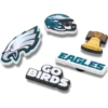 Lot de 5 Bijoux de chaussures Jibbitz pour les « Philadelphia Eagles » de la NFL Lot de 5 Bijoux de chaussures Jibbitz pour les « Philadelphia Eagles » de la NFL