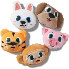 Lot de 5 Bijoux Jibbitz « Animaux en peluche »