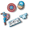 Lot de 5 Bijoux Jibbitz™ Captain America Lot de 5 Bijoux Jibbitz™ Captain America