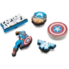 Lot de 5 Bijoux Jibbitz™ Captain America Lot de 5 Bijoux Jibbitz™ Captain America
