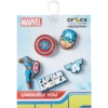 Lot de 5 Bijoux Jibbitz™ Captain America Lot de 5 Bijoux Jibbitz™ Captain America