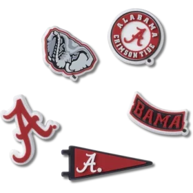 Lot de 5 Bijoux Jibbitz de l&rsquo;université d&rsquo;Alabama