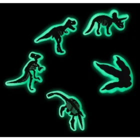 Lot de 5 Bijoux Jibbitz « Dino » phosphorescents pour bijoux de chaussures