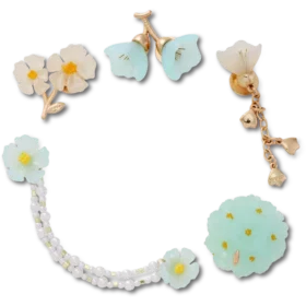 Lot de 5 Bijoux Jibbitz « Fleurs délicates bleues »