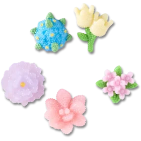 Lot de 5 Bijoux Jibbitz « Fleurs en perles »