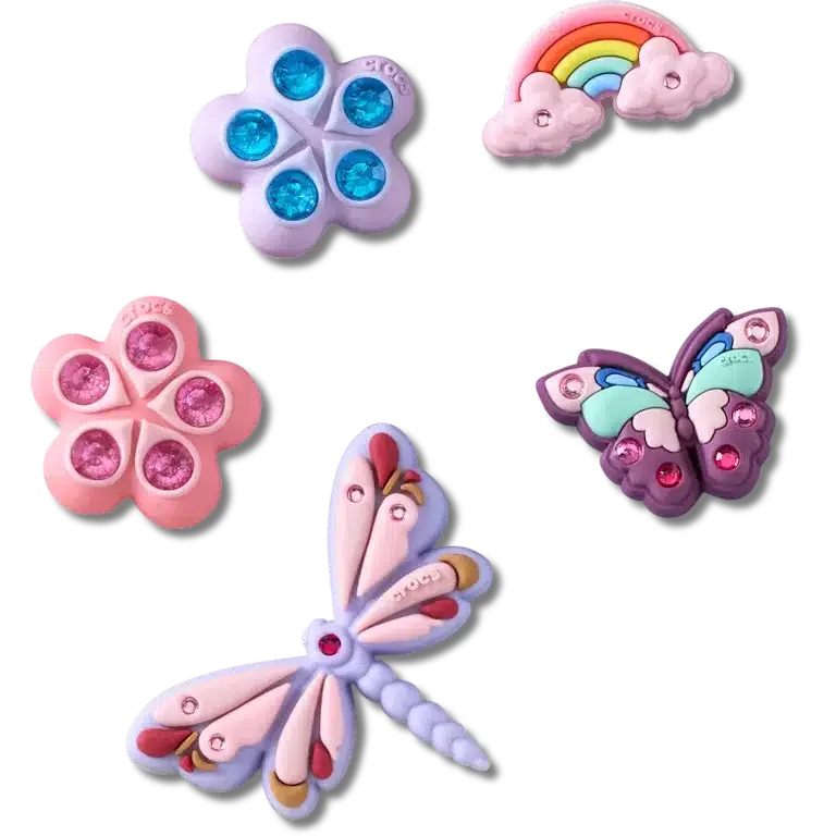 Lot de 5 Bijoux Jibbitz « Insectes du jardin magique » Lot de 5 Bijoux Jibbitz « Insectes du jardin magique »