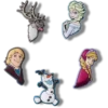 Lot de 5 Bijoux Jibbitz « La Reine des neiges » Lot de 5 Bijoux Jibbitz « La Reine des neiges »