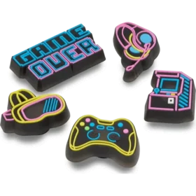 Lot de 5 Bijoux Jibbitz « Lights up Neon Gamer »