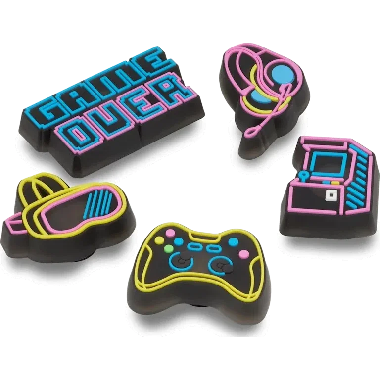 Lot de 5 Bijoux Jibbitz « Lights up Neon Gamer » Lot de 5 Bijoux Jibbitz « Lights up Neon Gamer »