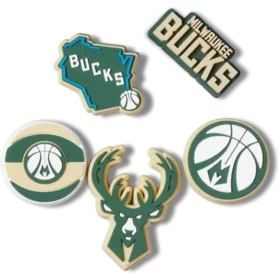 Lot de 5 Bijoux Jibbitz™ NBA Milwaukee Bucks