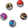 Lot de 5 Bijoux Jibbitz « Poke Ball » Lot de 5 Bijoux Jibbitz « Poke Ball »