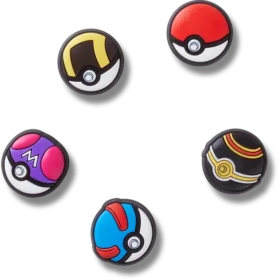 Lot de 5 Bijoux Jibbitz « Poke Ball »