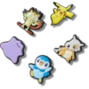 Lot de 5 Bijoux Jibbitz Pokémon assortis Lot de 5 Bijoux Jibbitz Pokémon assortis