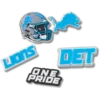 Lot de 5 Bijoux Jibbitz pour bijoux de chaussures « Detroit Lions » de la NFL Lot de 5 Bijoux Jibbitz pour bijoux de chaussures « Detroit Lions » de la NFL