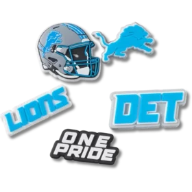 Lot de 5 Bijoux Jibbitz pour bijoux de chaussures « Detroit Lions » de la NFL