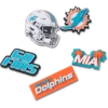 Lot de 5 Bijoux Jibbitz pour chaussures « Miami Dolphins » de la NFL Lot de 5 Bijoux Jibbitz pour chaussures « Miami Dolphins » de la NFL