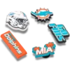 Lot de 5 Bijoux Jibbitz pour chaussures « Miami Dolphins » de la NFL Lot de 5 Bijoux Jibbitz pour chaussures « Miami Dolphins » de la NFL
