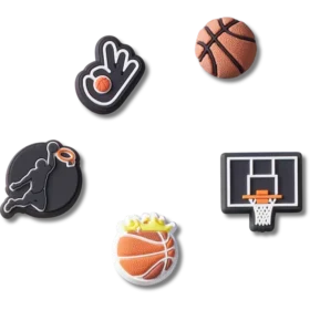Lot de 5 Bijoux Jibbitz « Équipe de basket »