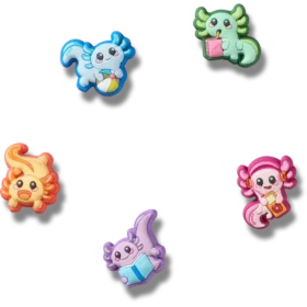 Lot de 5 Bijoux Jibbitz « Tiny Axolotls »