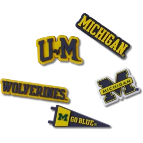 Lot de 5 Bijoux Jibbitz « University of Michigan »