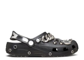 Louane x Classic Clog « Black Metallic Silver Chain »
