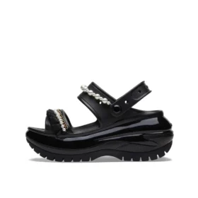 Mega Crush Pearl Ruffle Sandal « Noir »