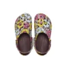 Sabots Classic Retro Floral « Jaune-rose »